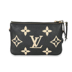Louis Vuitton Louis Vuitton Black & Beige Monogram Empreinte Double Zip Pochette