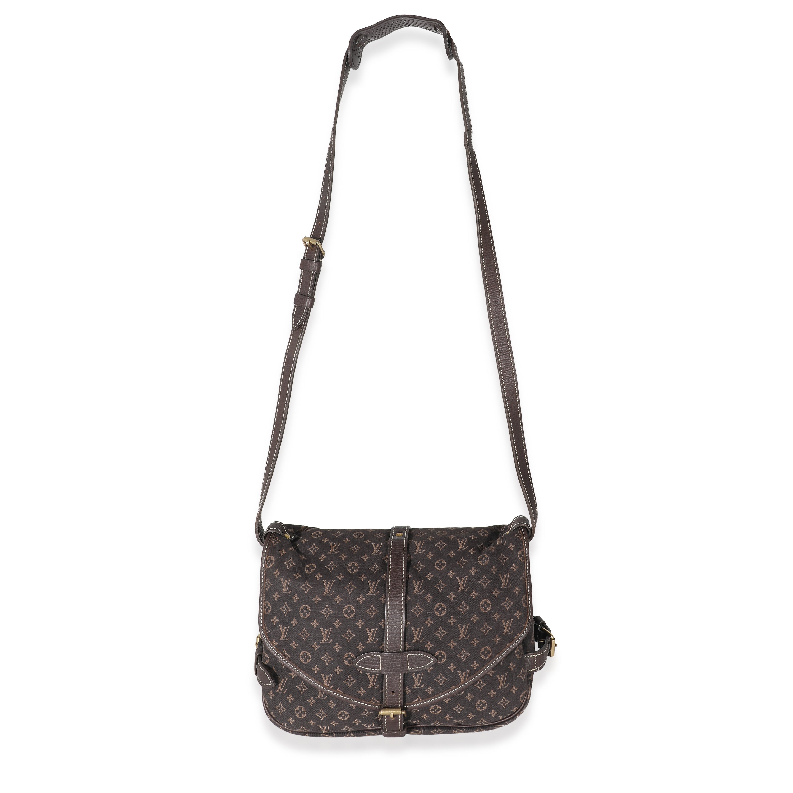 Louis Vuitton Louis Vuitton Ebene Monogram Canvas Mini Lin Saumur 26
