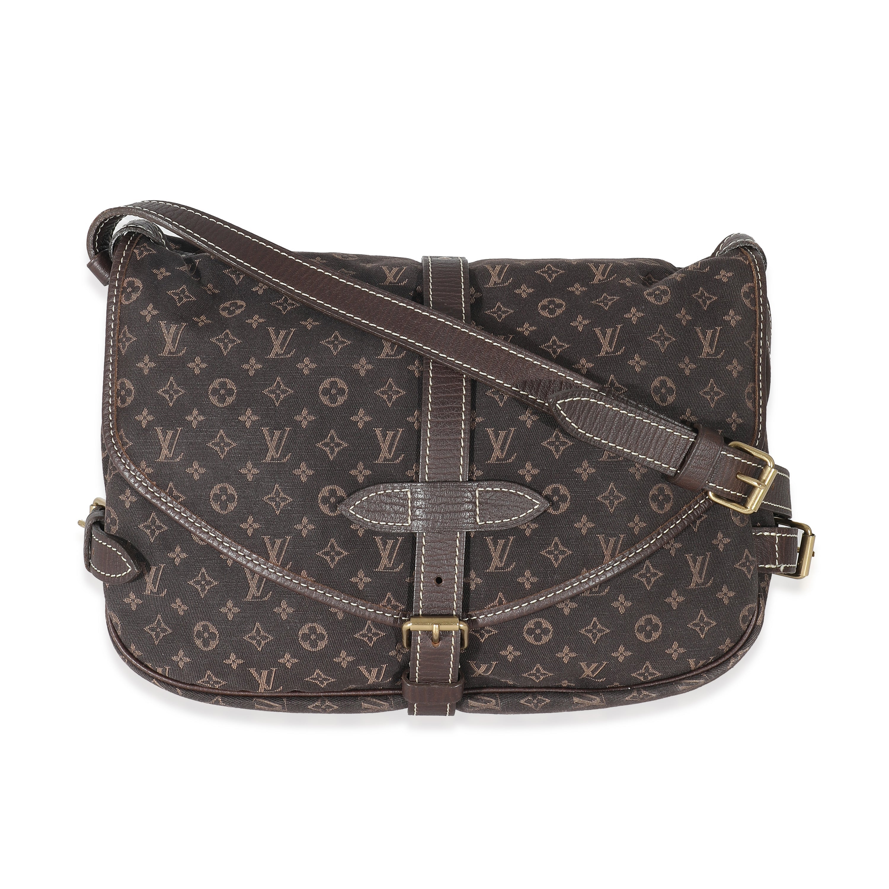 Louis Vuitton Louis Vuitton Ebene Monogram Canvas Mini Lin Saumur 26