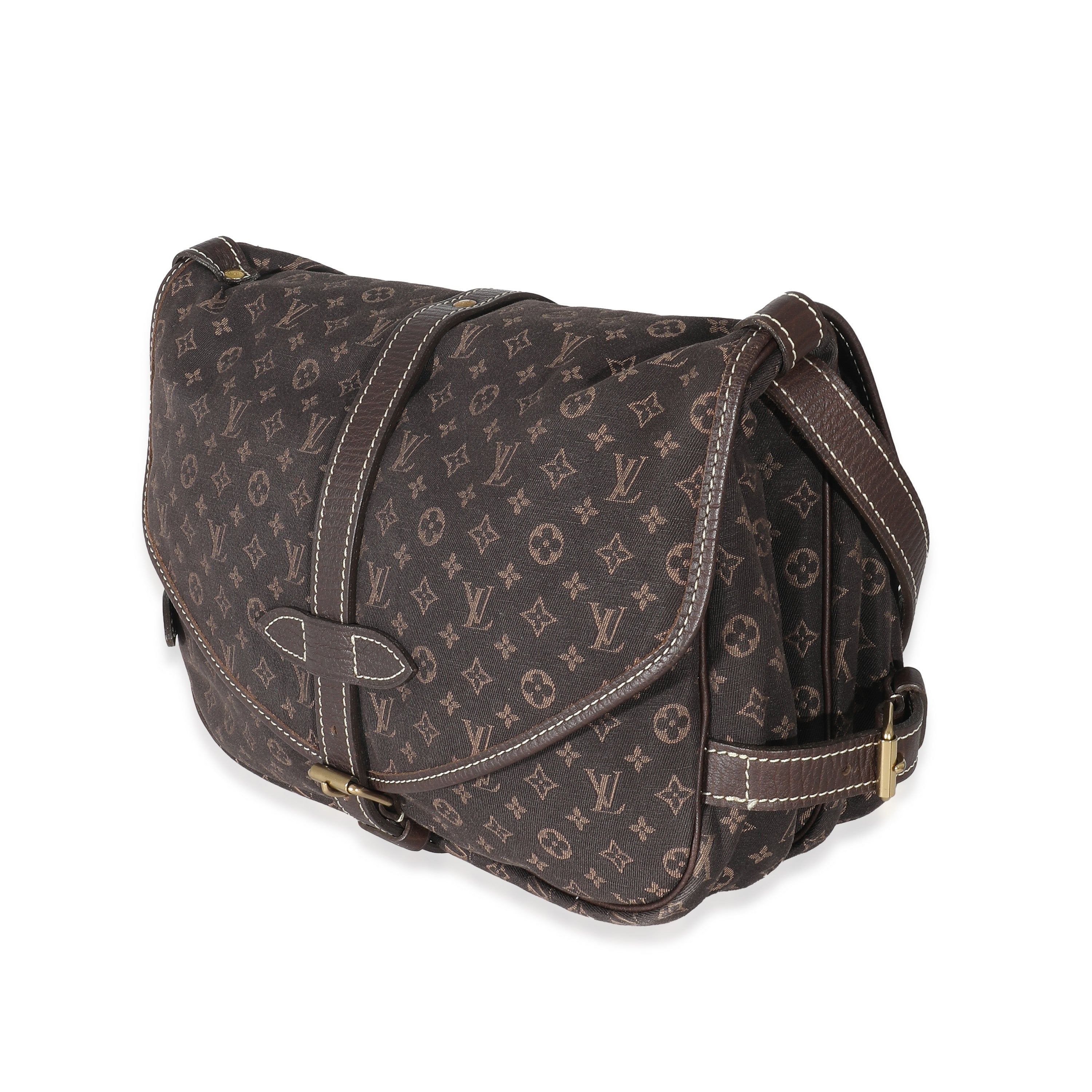 Louis Vuitton Louis Vuitton Ebene Monogram Canvas Mini Lin Saumur 26