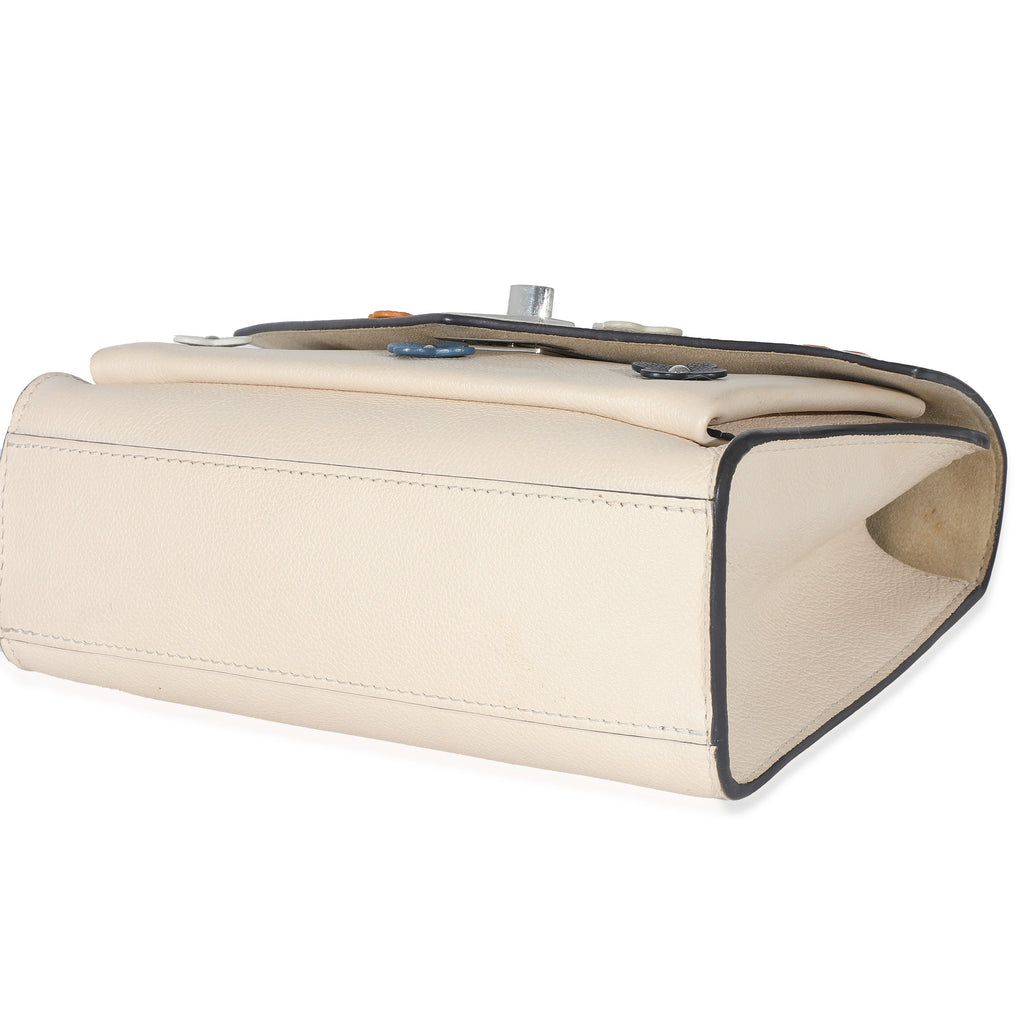 Louis Vuitton Louis Vuitton White Leather Mylockme Fleurs BB