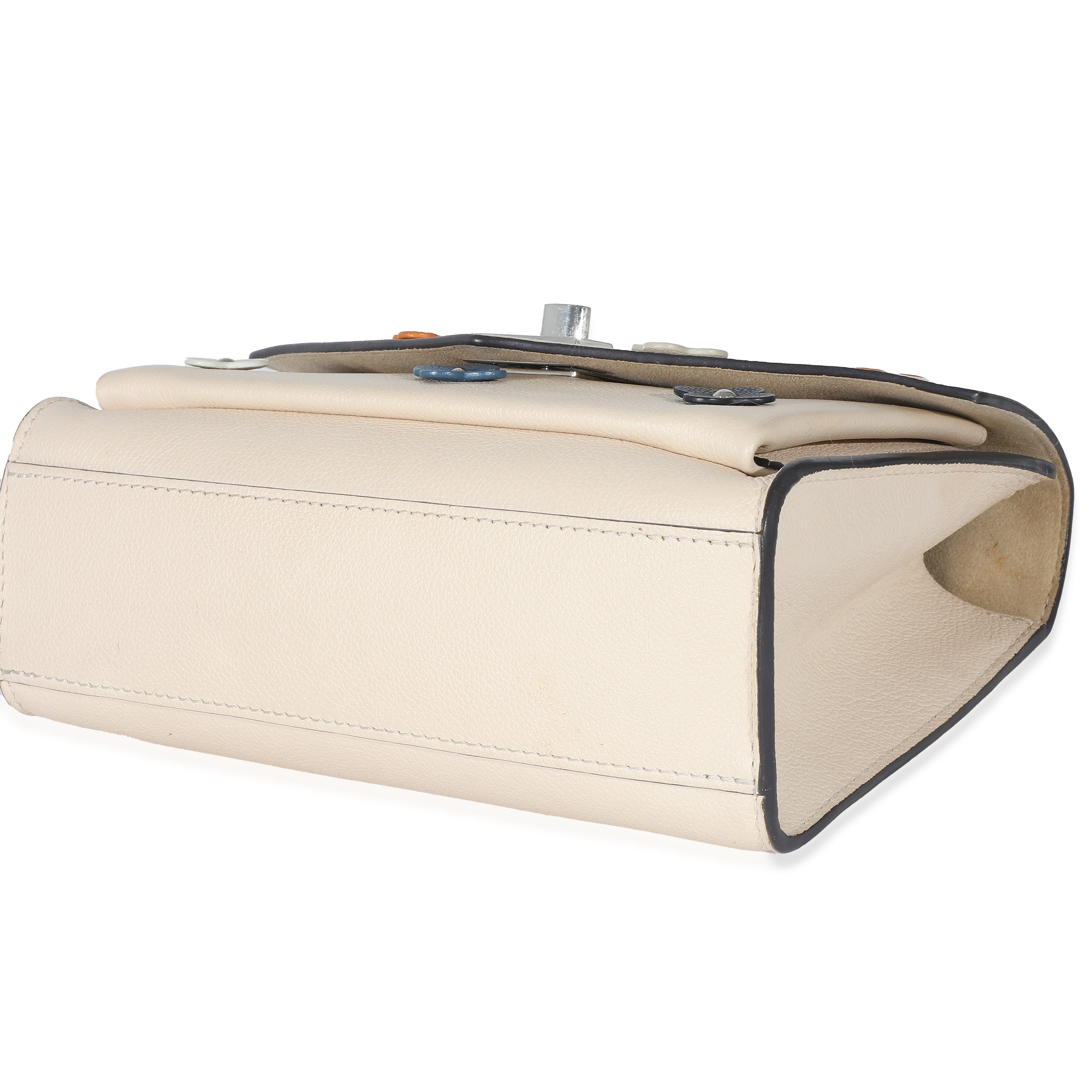 Louis Vuitton Louis Vuitton White Leather Mylockme Fleurs BB