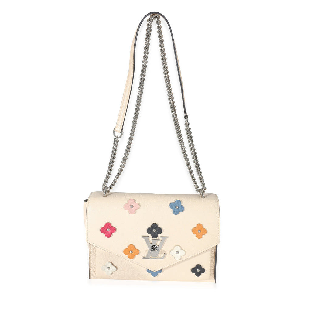 Louis Vuitton Louis Vuitton White Leather Mylockme Fleurs BB