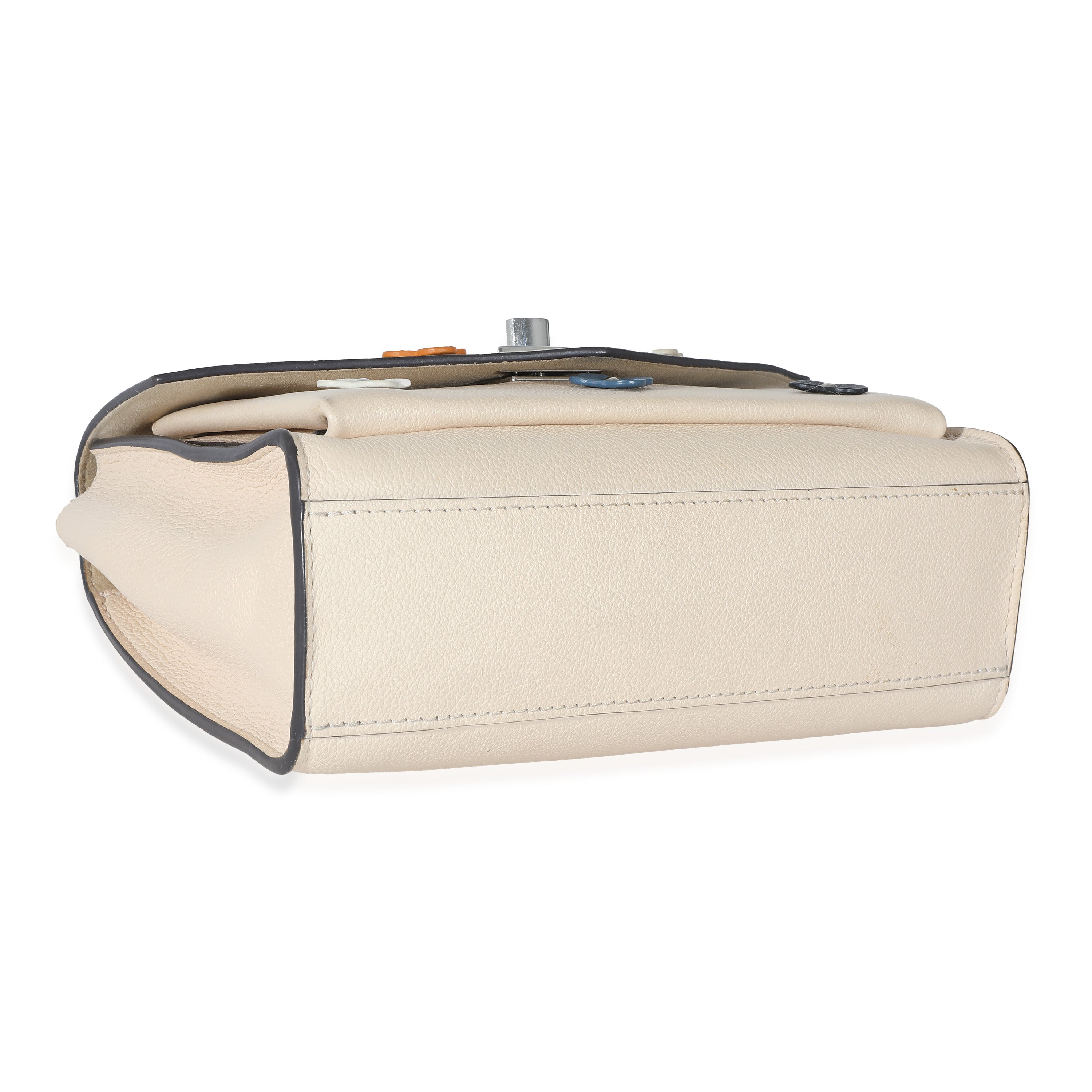 Louis Vuitton Louis Vuitton White Leather Mylockme Fleurs BB