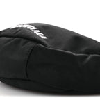Balenciaga Recycled Sport Nylon Logo Embroidered Wheel Sling Bag Black White