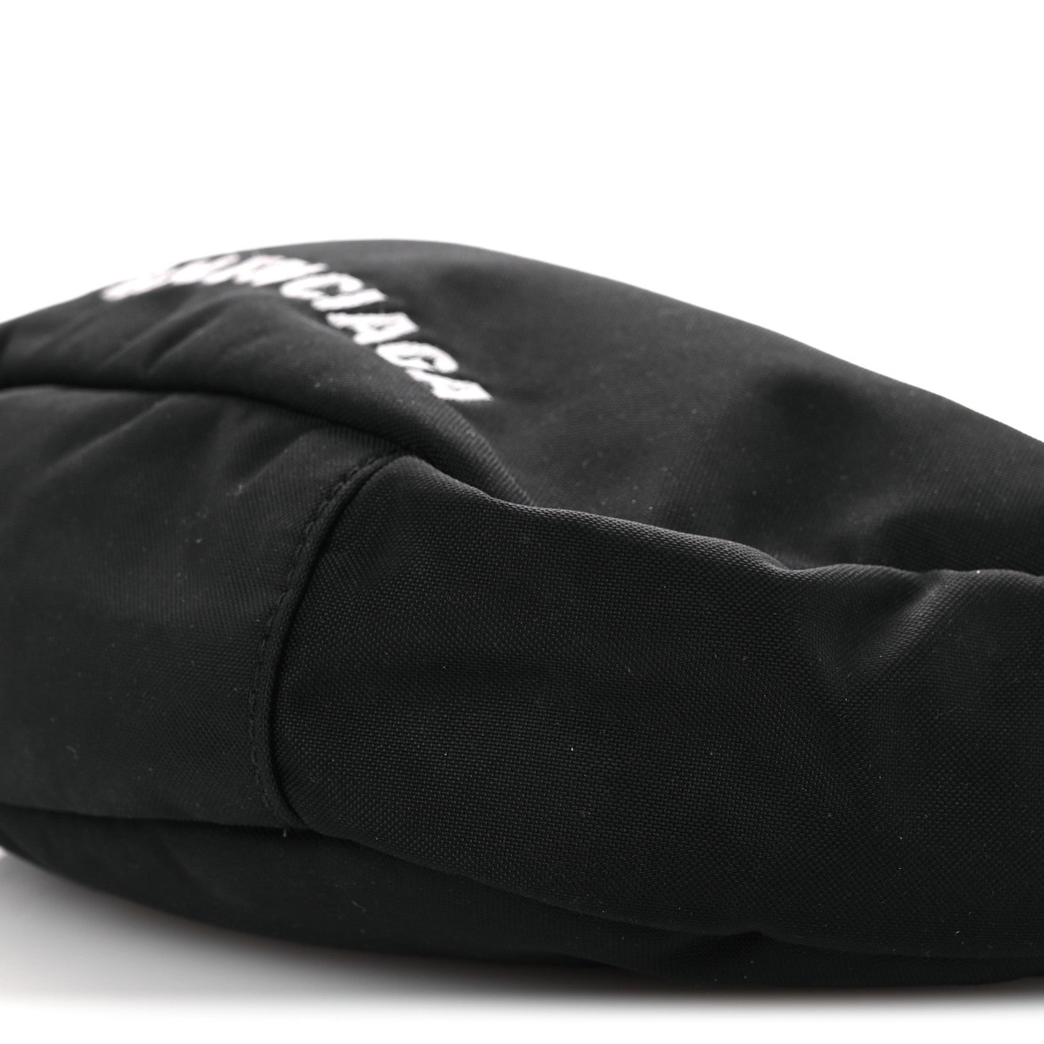 Balenciaga Recycled Sport Nylon Logo Embroidered Wheel Sling Bag Black White