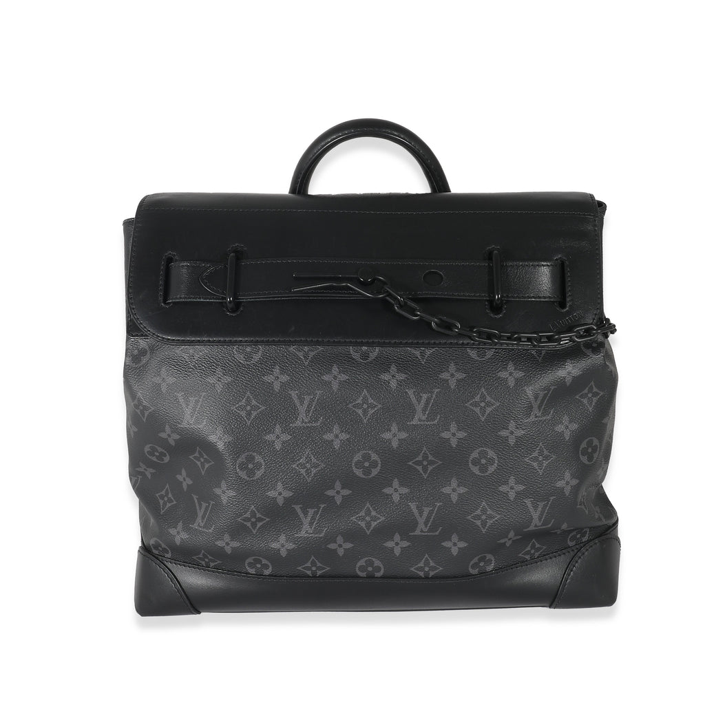 Louis Vuitton Louis Vuitton Black Taurillon Monogram Eclipse Steamer PM
