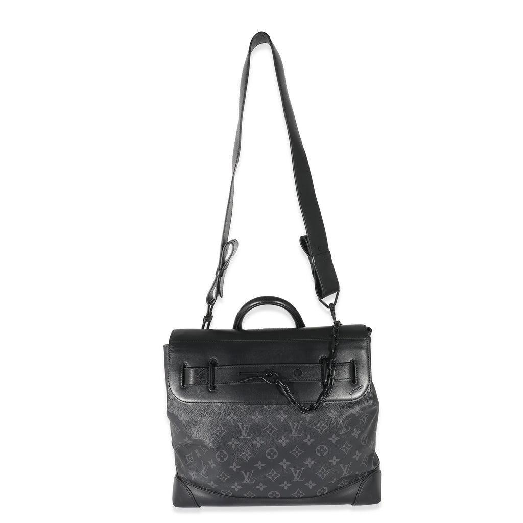 Louis Vuitton Louis Vuitton Black Taurillon Monogram Eclipse Steamer PM