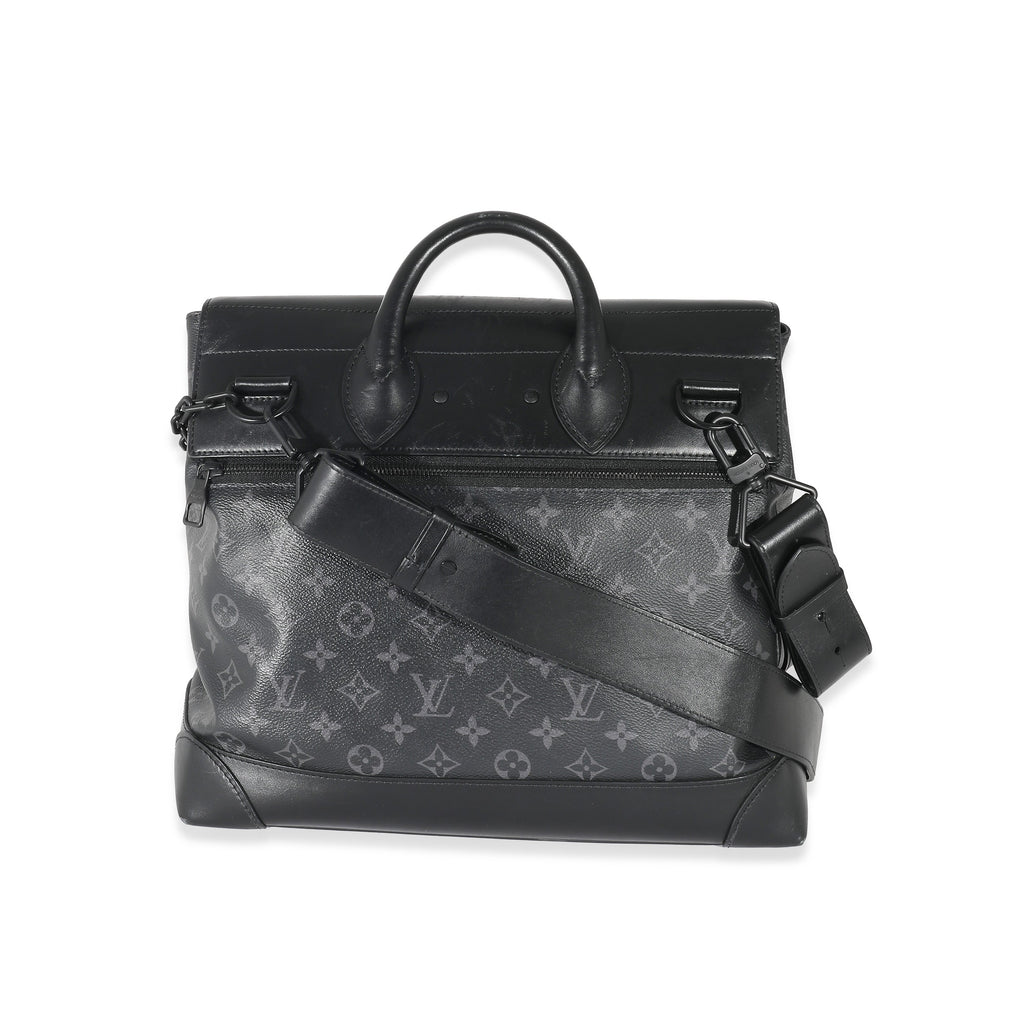 Louis Vuitton Louis Vuitton Black Taurillon Monogram Eclipse Steamer PM