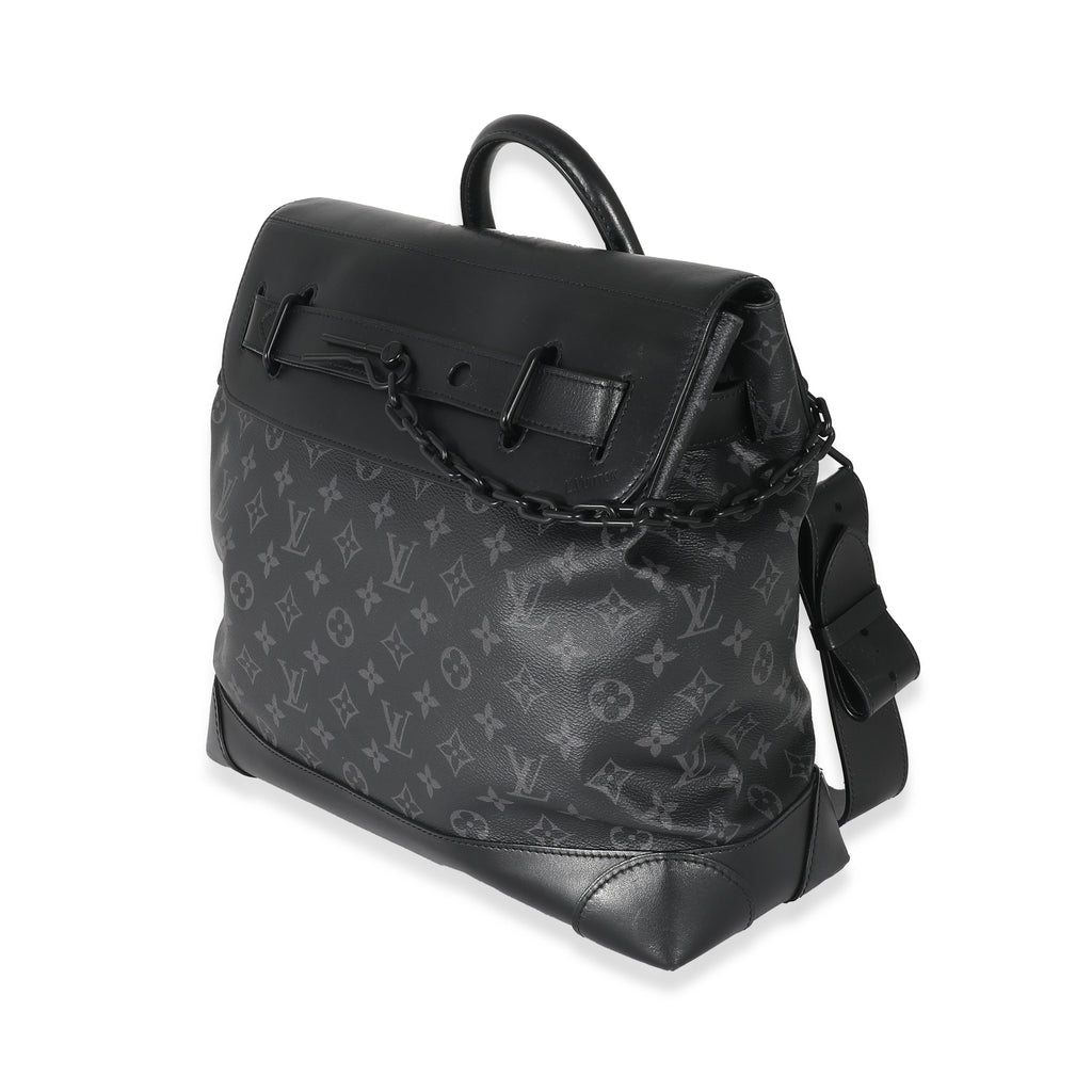 Louis Vuitton Louis Vuitton Black Taurillon Monogram Eclipse Steamer PM