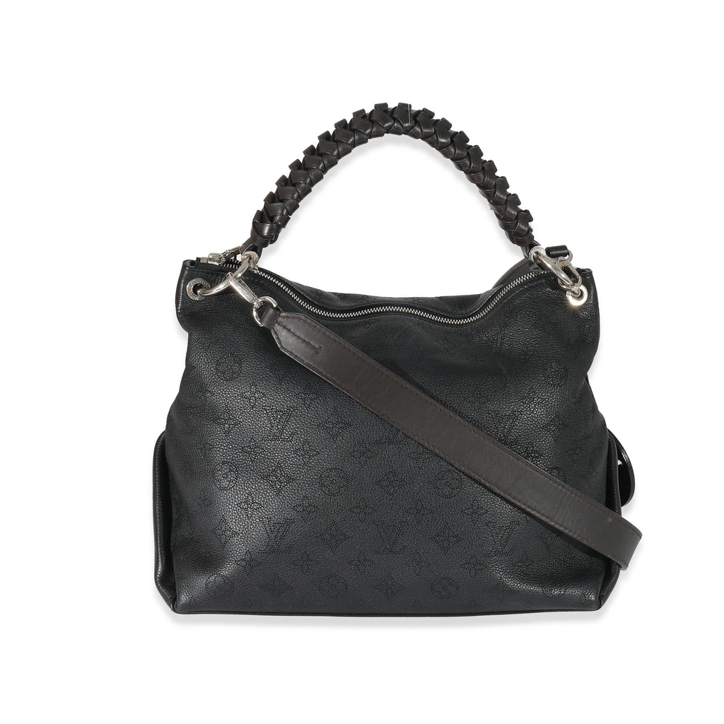 Louis Vuitton Louis Vuitton Black Monogram Mahina Beaubourg Hobo MM