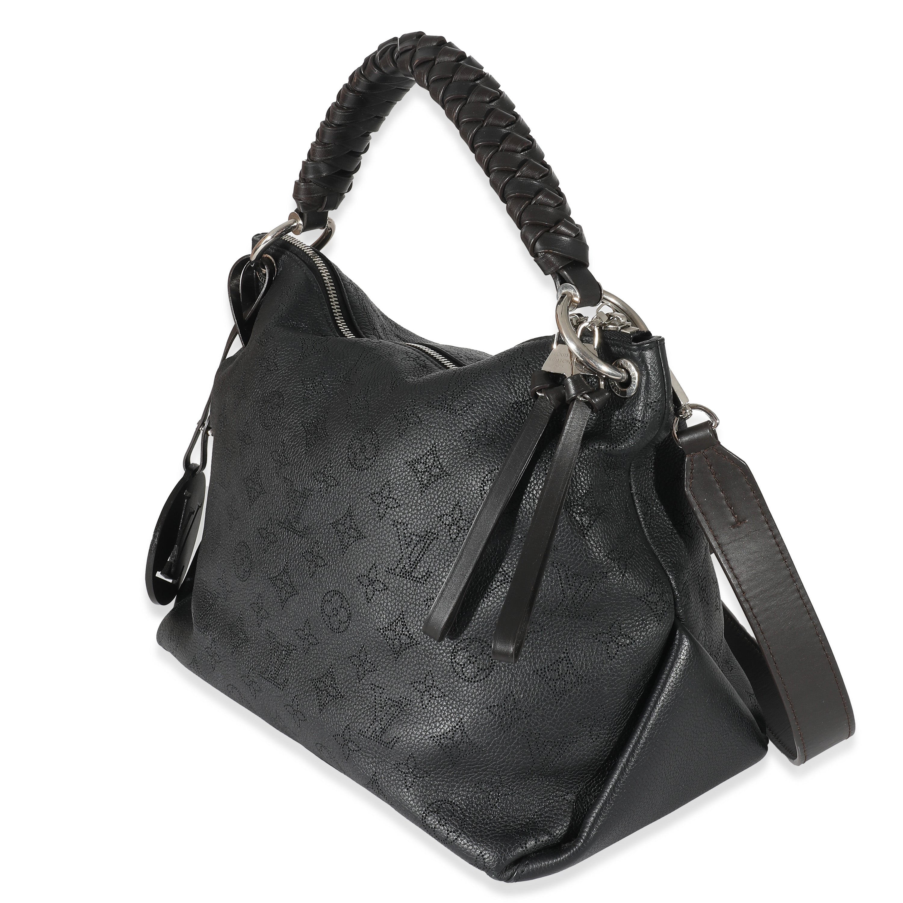Louis Vuitton Louis Vuitton Black Monogram Mahina Beaubourg Hobo MM