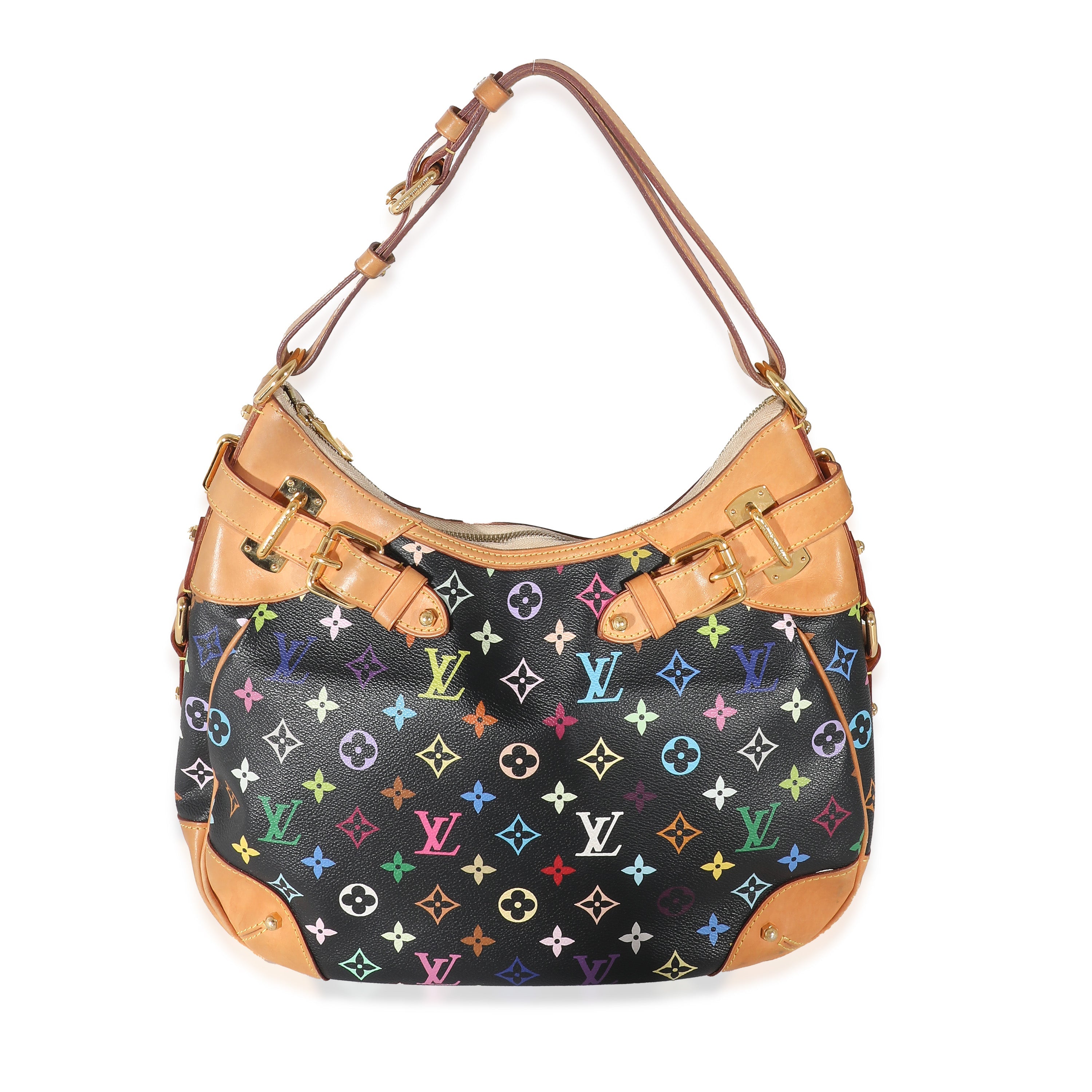Louis Vuitton Louis Vuitton Black Monogram Multicolor Canvas Greta