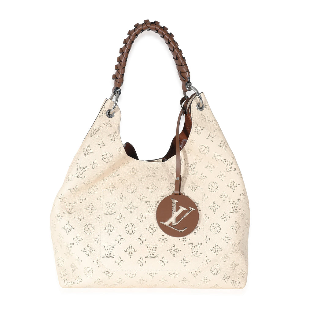 Louis Vuitton Louis Vuitton Cream Mahina Carmel Hobo
