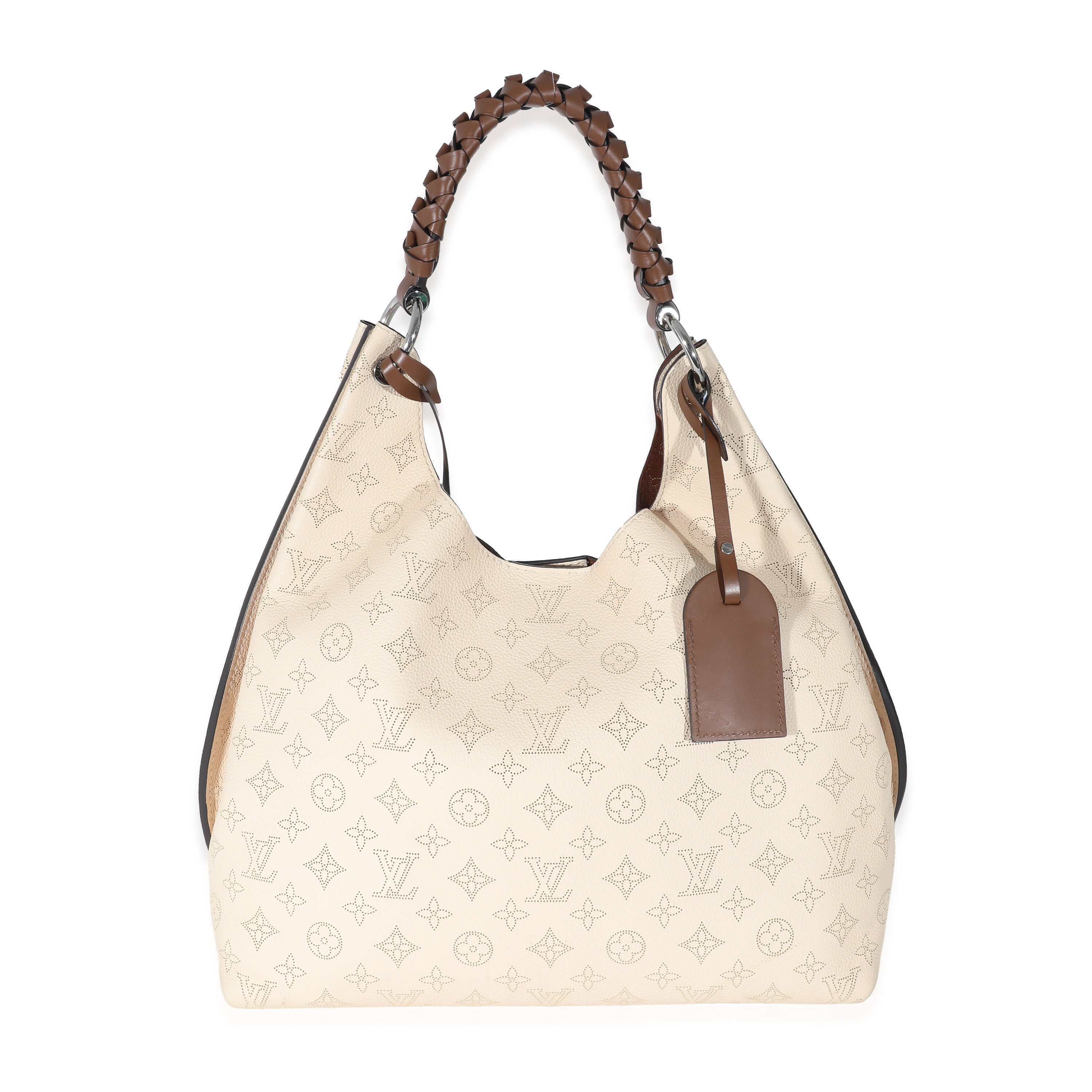 Louis Vuitton Louis Vuitton Cream Mahina Carmel Hobo