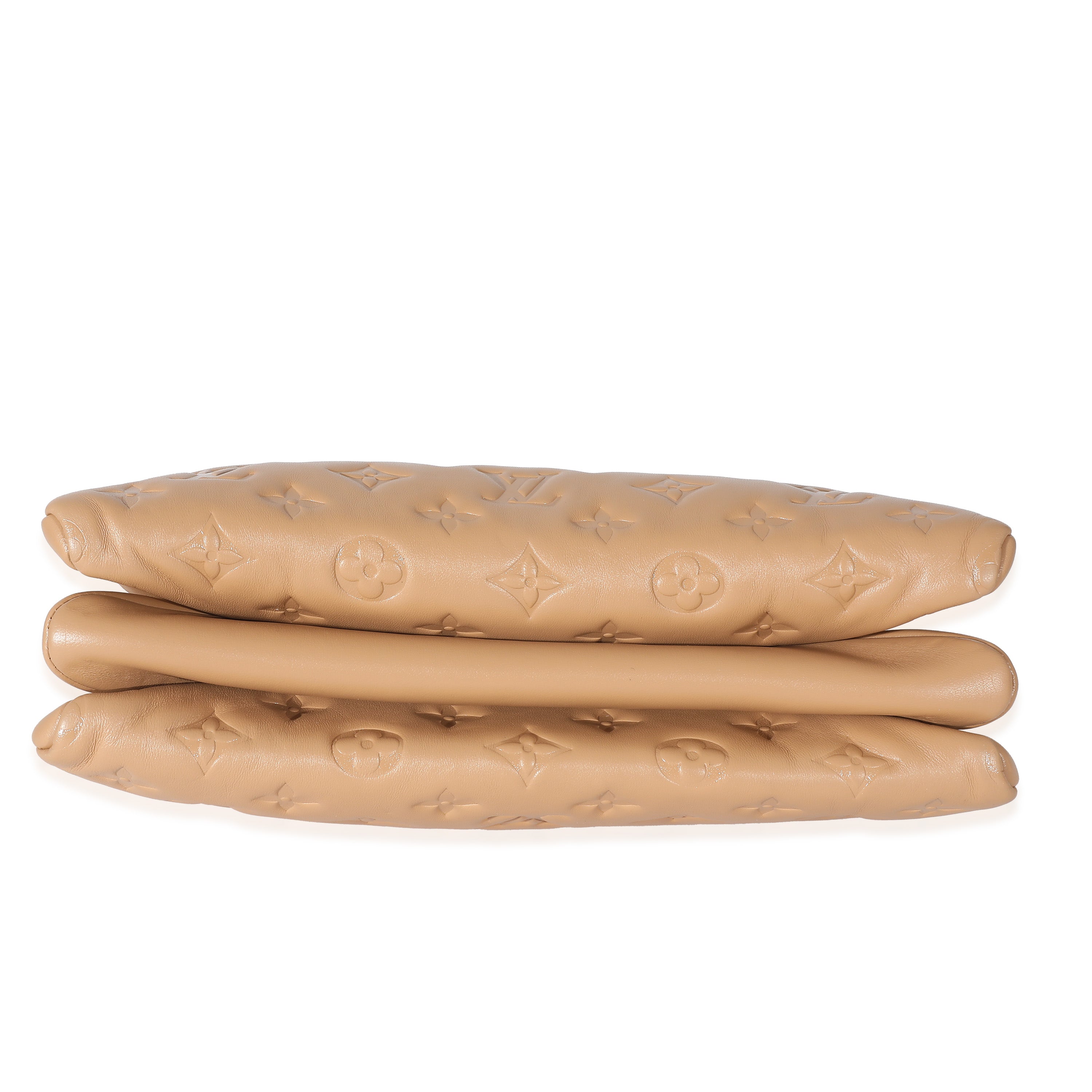 Louis Vuitton Louis Vuitton Camel Monogram Embossed Puffy Lambskin Coussin PM