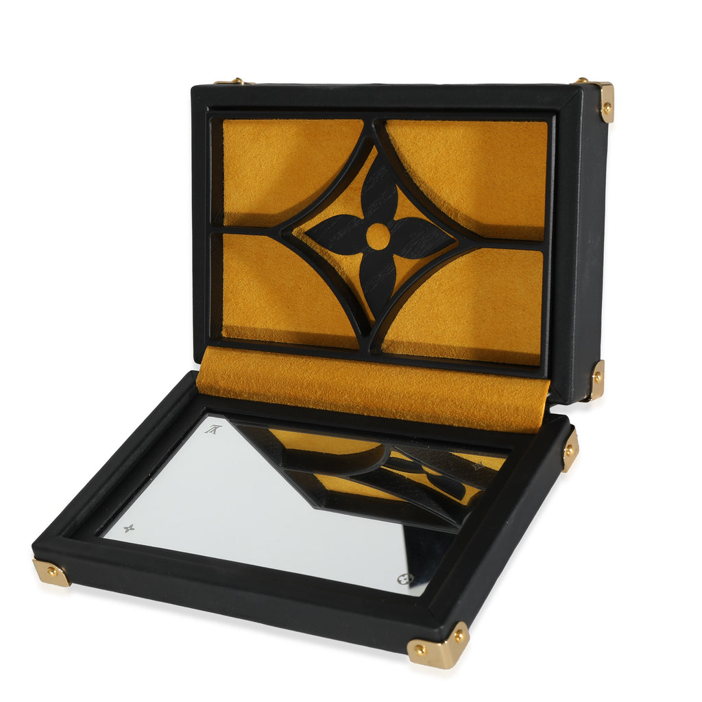 Louis Vuitton Louis Vuitton Black Leather & Monogram Canvas Jewelry Box