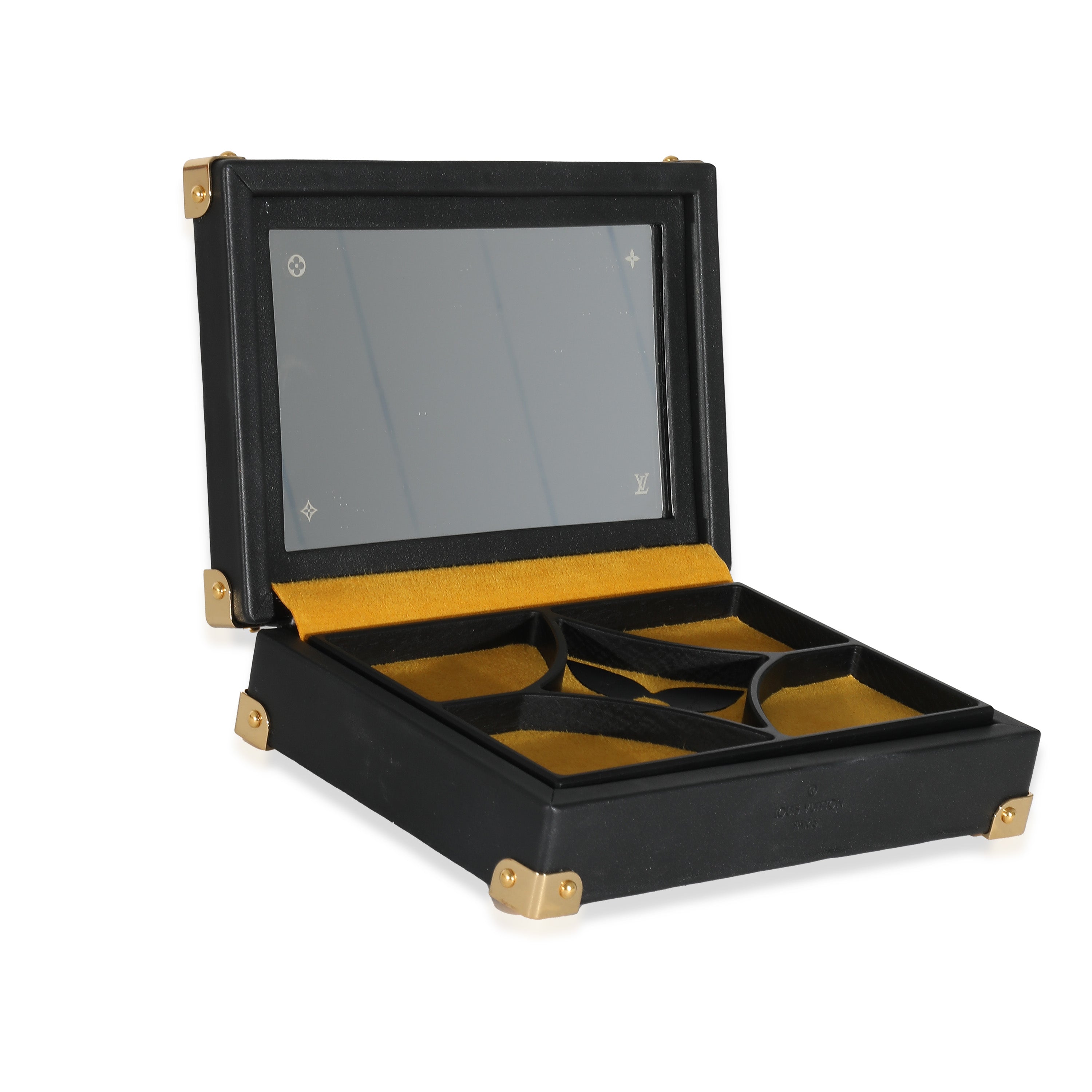 Louis Vuitton Louis Vuitton Black Leather & Monogram Canvas Jewelry Box