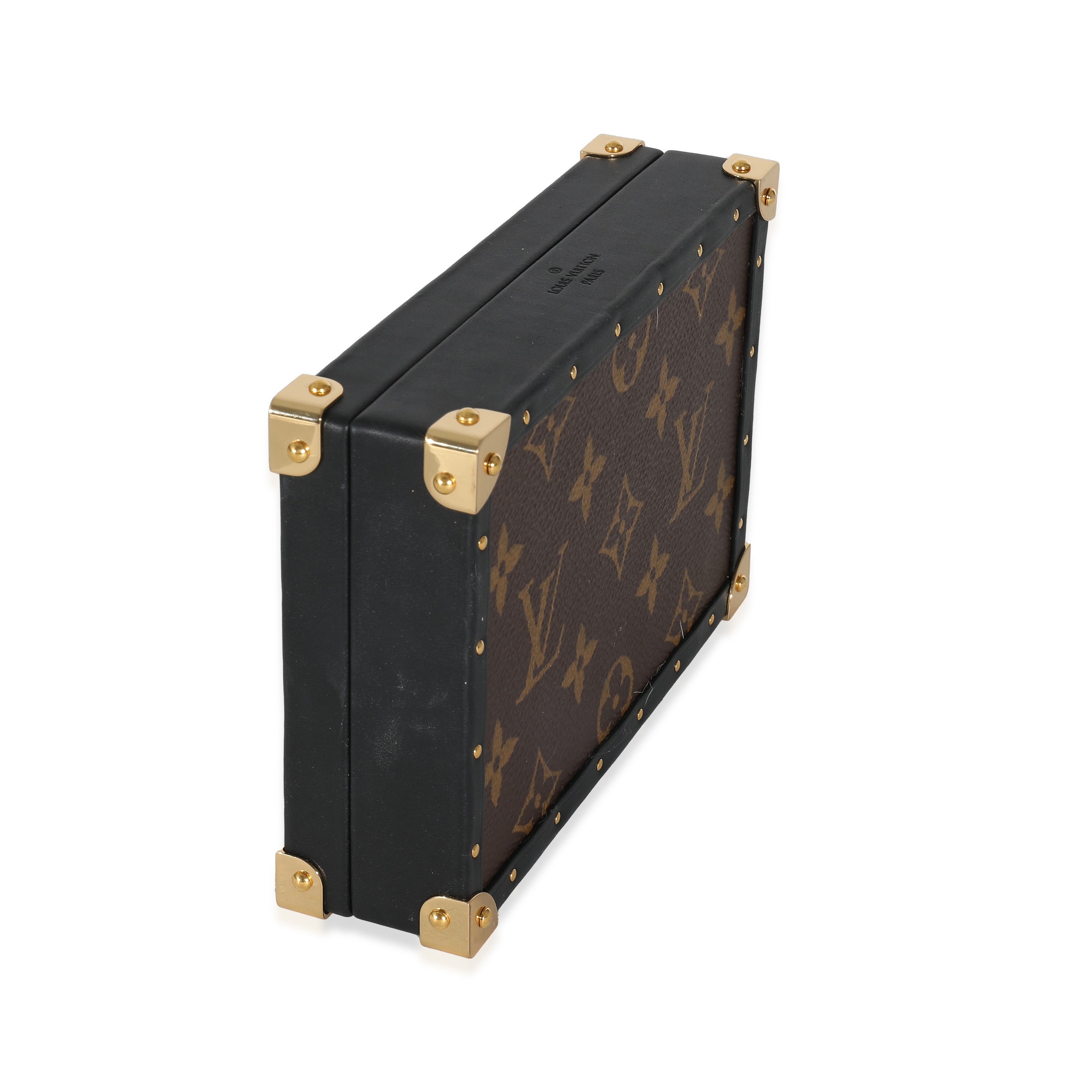 Louis Vuitton Louis Vuitton Black Leather & Monogram Canvas Jewelry Box