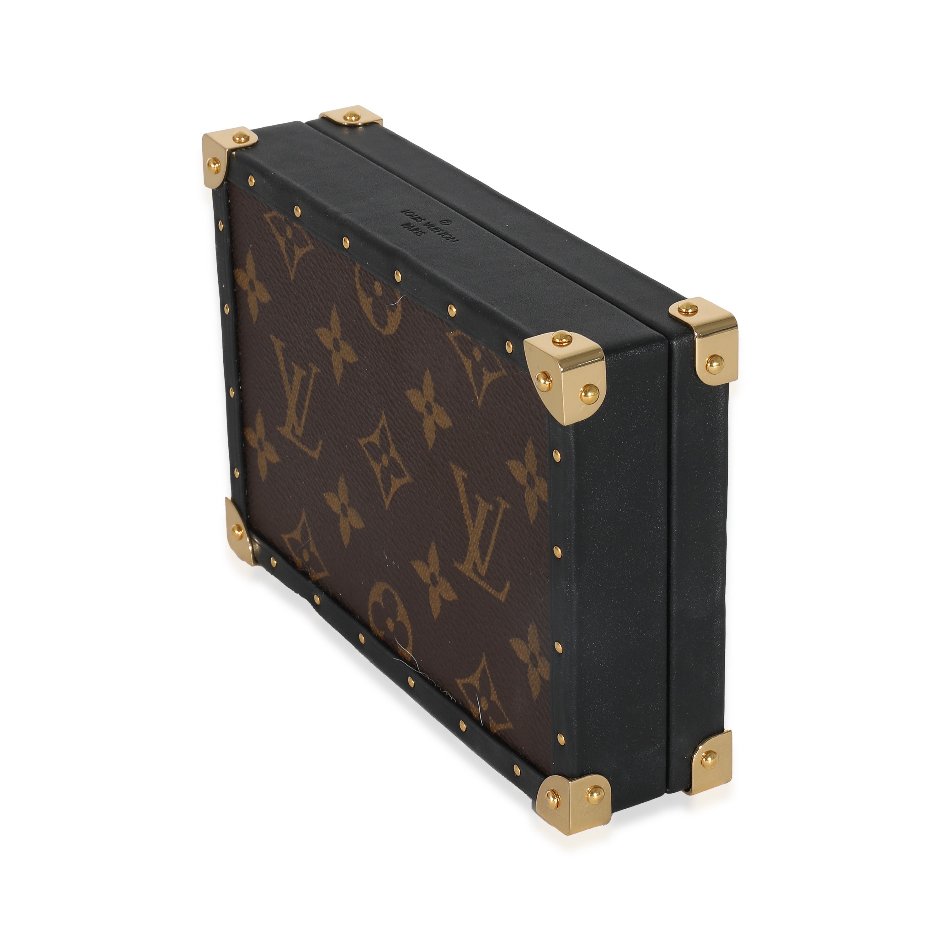 Louis Vuitton Louis Vuitton Black Leather & Monogram Canvas Jewelry Box