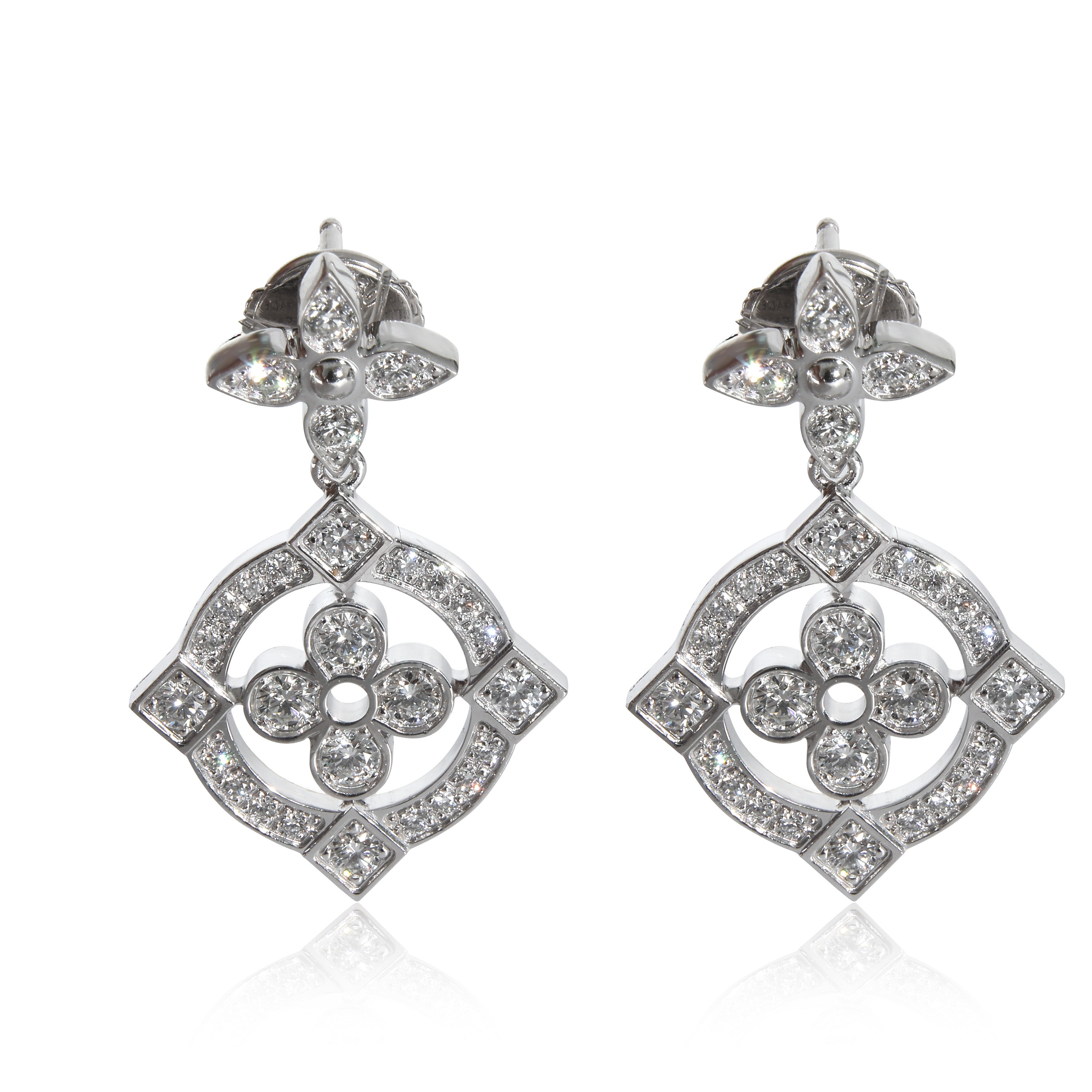 Louis Vuitton Dentelle Earrings in 18K White Gold 0.80 Ctw