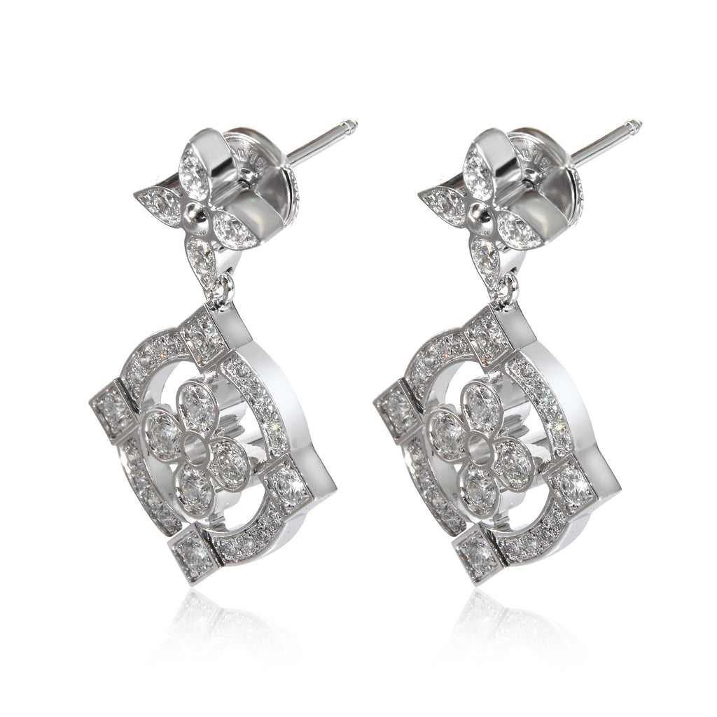 Louis Vuitton Dentelle Earrings in 18K White Gold 0.80 Ctw