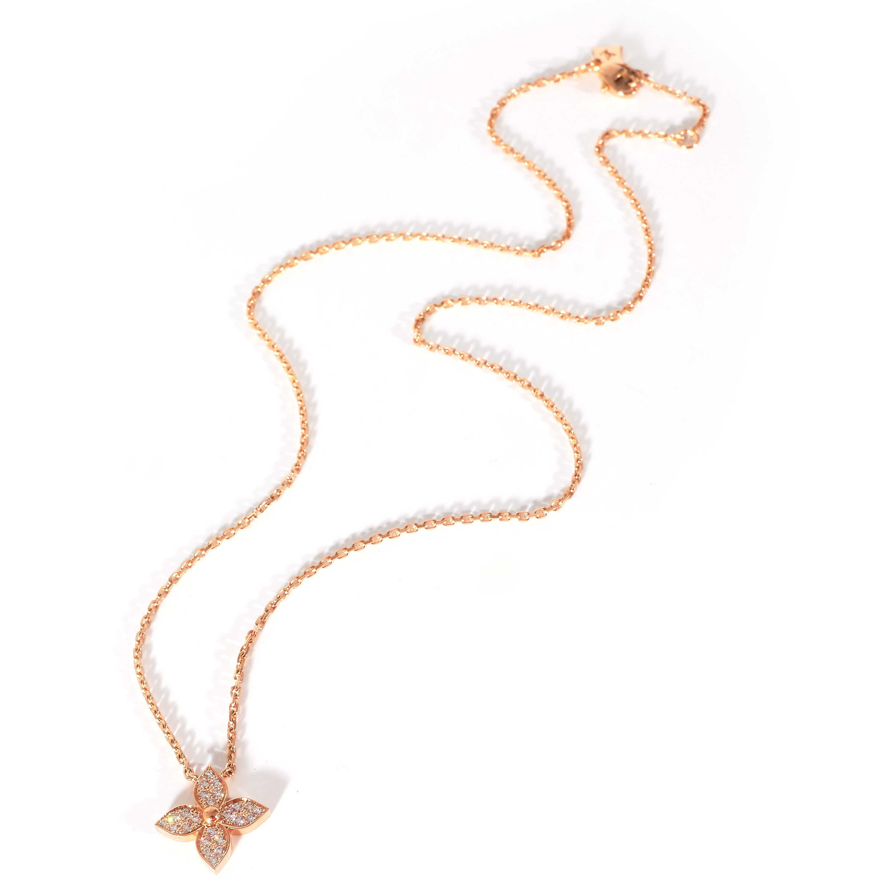 Louis Vuitton Louis Vuitton Idylle Blossom Necklace in 18K Rose Gold 0.2 CTW