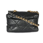 Chanel Black Shiny Lambskin Large Chanel 19 Flap Bag