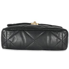 Chanel Black Shiny Lambskin Large Chanel 19 Flap Bag