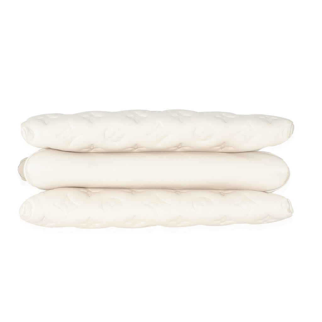 Louis Vuitton Louis Vuitton Cream Puffy Lambskin Monogram Coussin PM