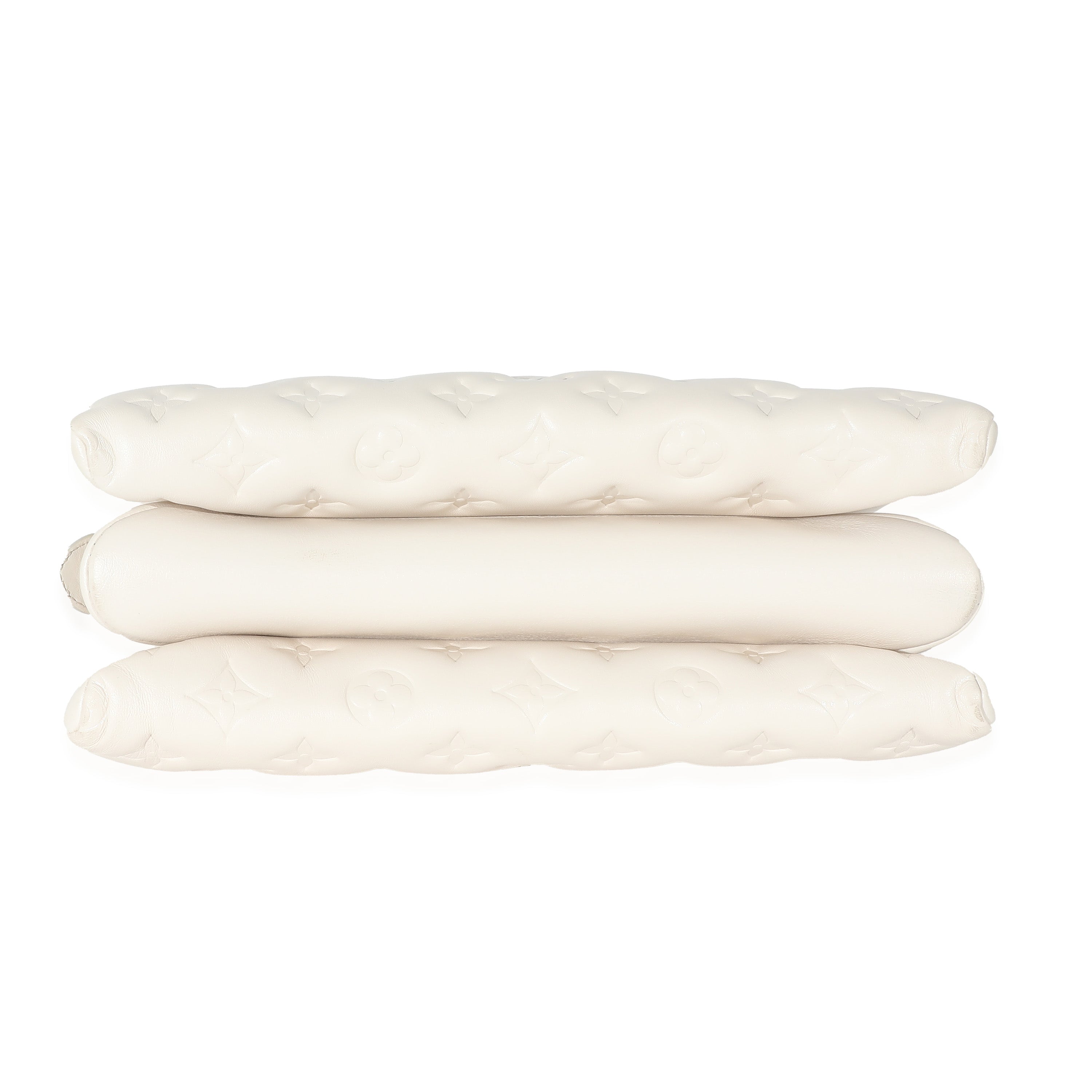 Louis Vuitton Louis Vuitton Cream Puffy Lambskin Monogram Coussin PM