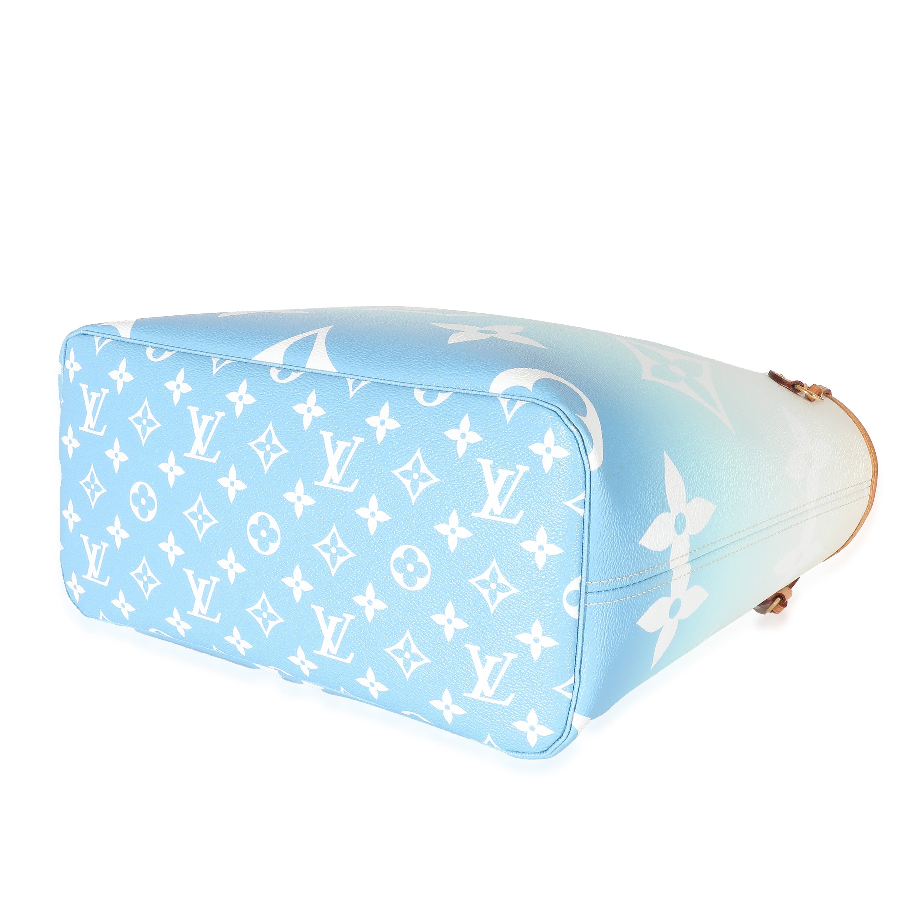 Louis Vuitton Louis Vuitton Blue White Giant Monogram Canvas By The Pool Neverfull MM