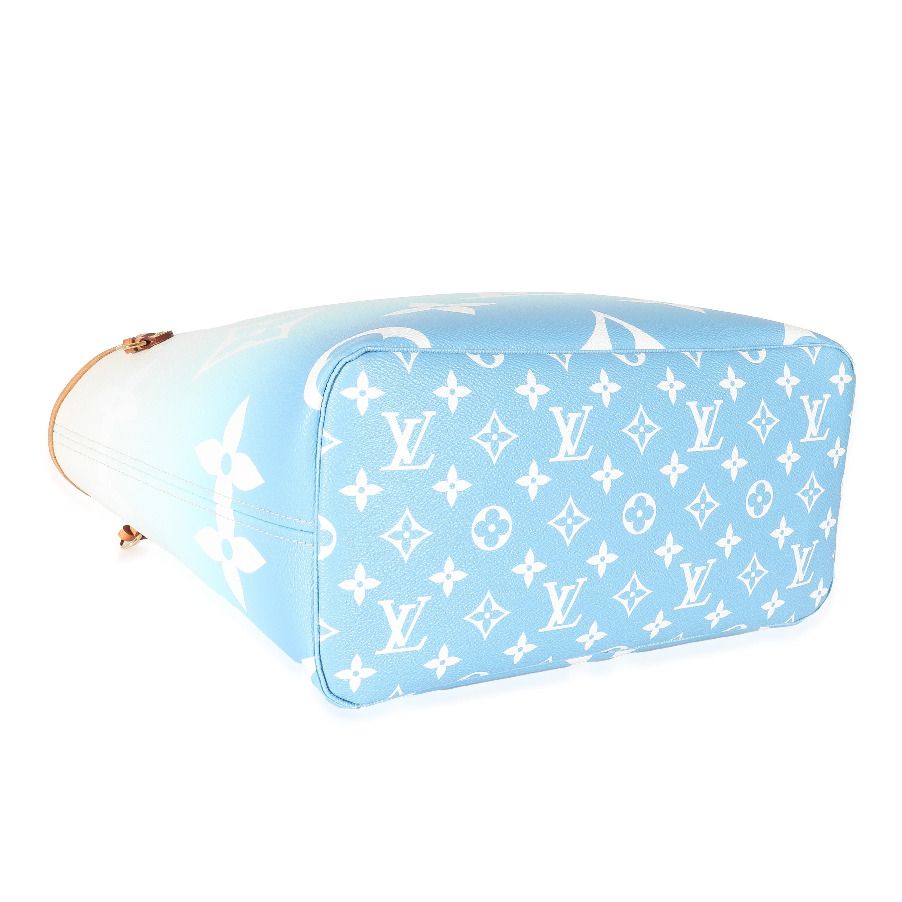 Louis Vuitton Louis Vuitton Blue White Giant Monogram Canvas By The Pool Neverfull MM