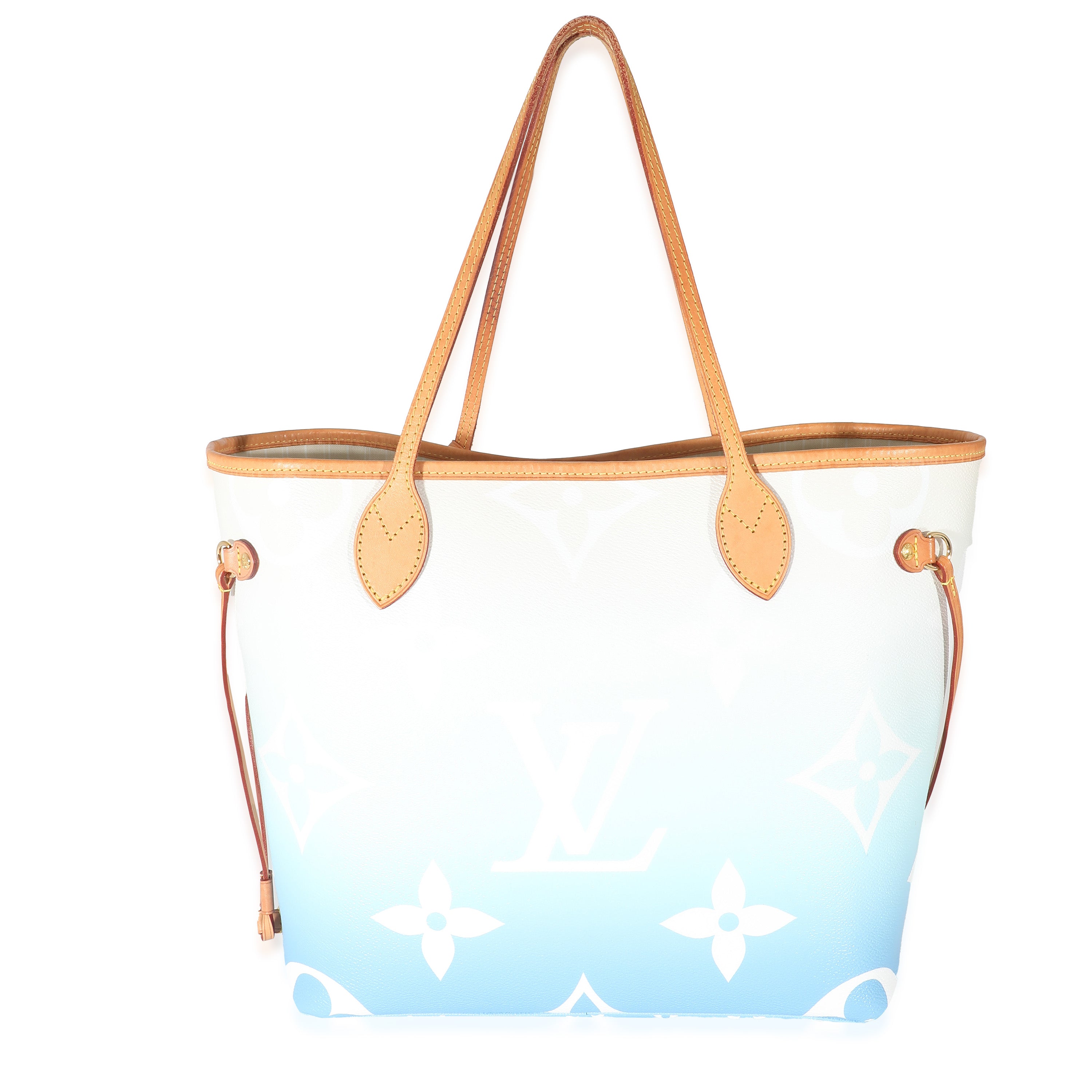 Louis Vuitton Louis Vuitton Blue White Giant Monogram Canvas By The Pool Neverfull MM