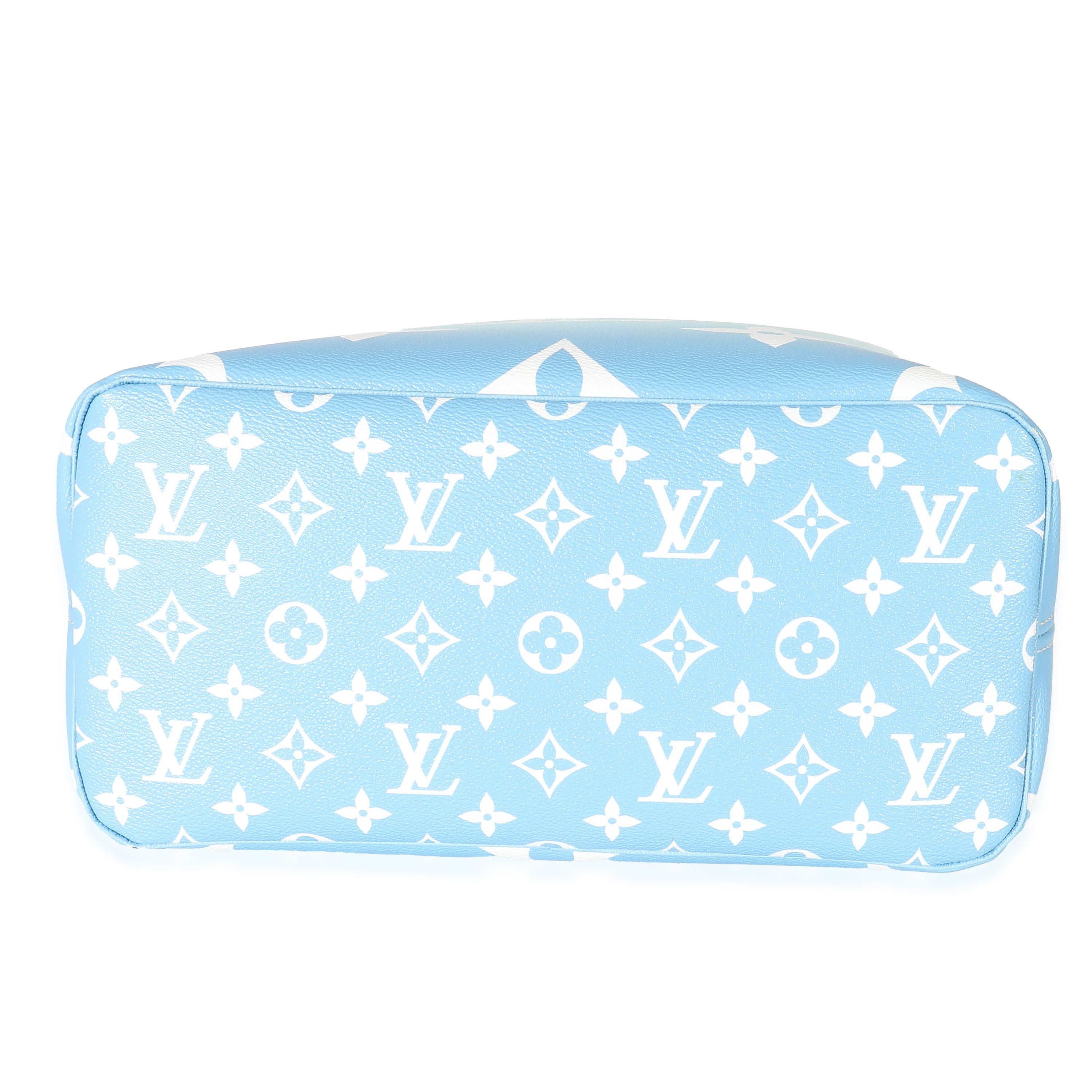 Louis Vuitton Louis Vuitton Blue White Giant Monogram Canvas By The Pool Neverfull MM