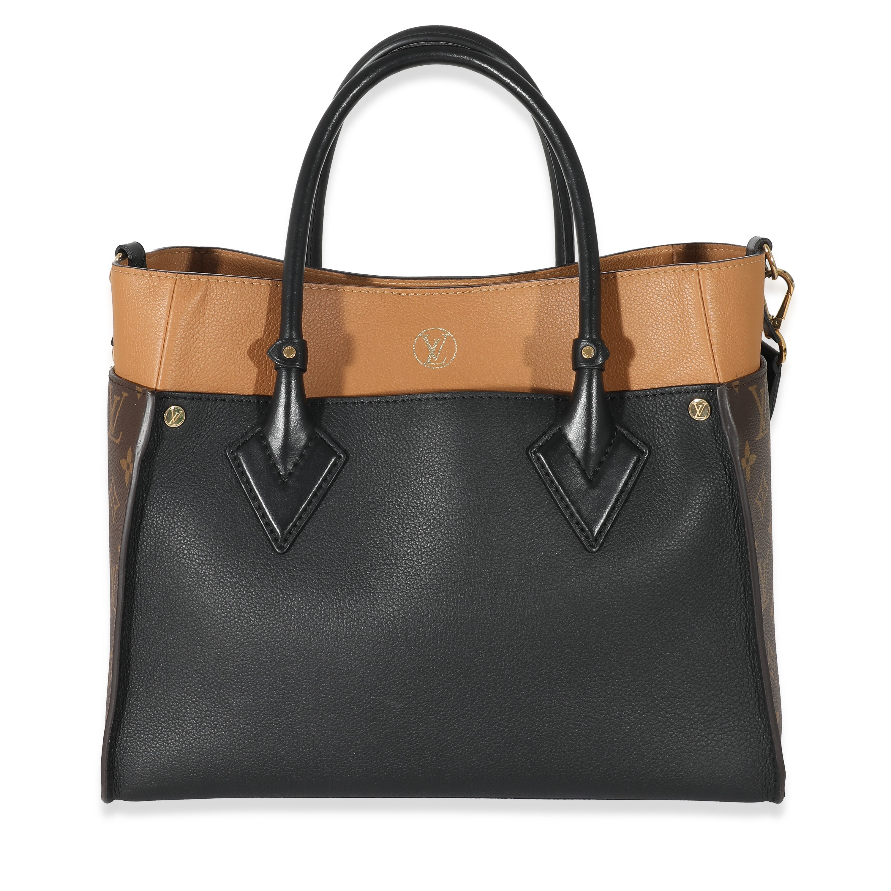 Louis Vuitton Louis Vuitton Black Calfskin Monogram On My Side MM