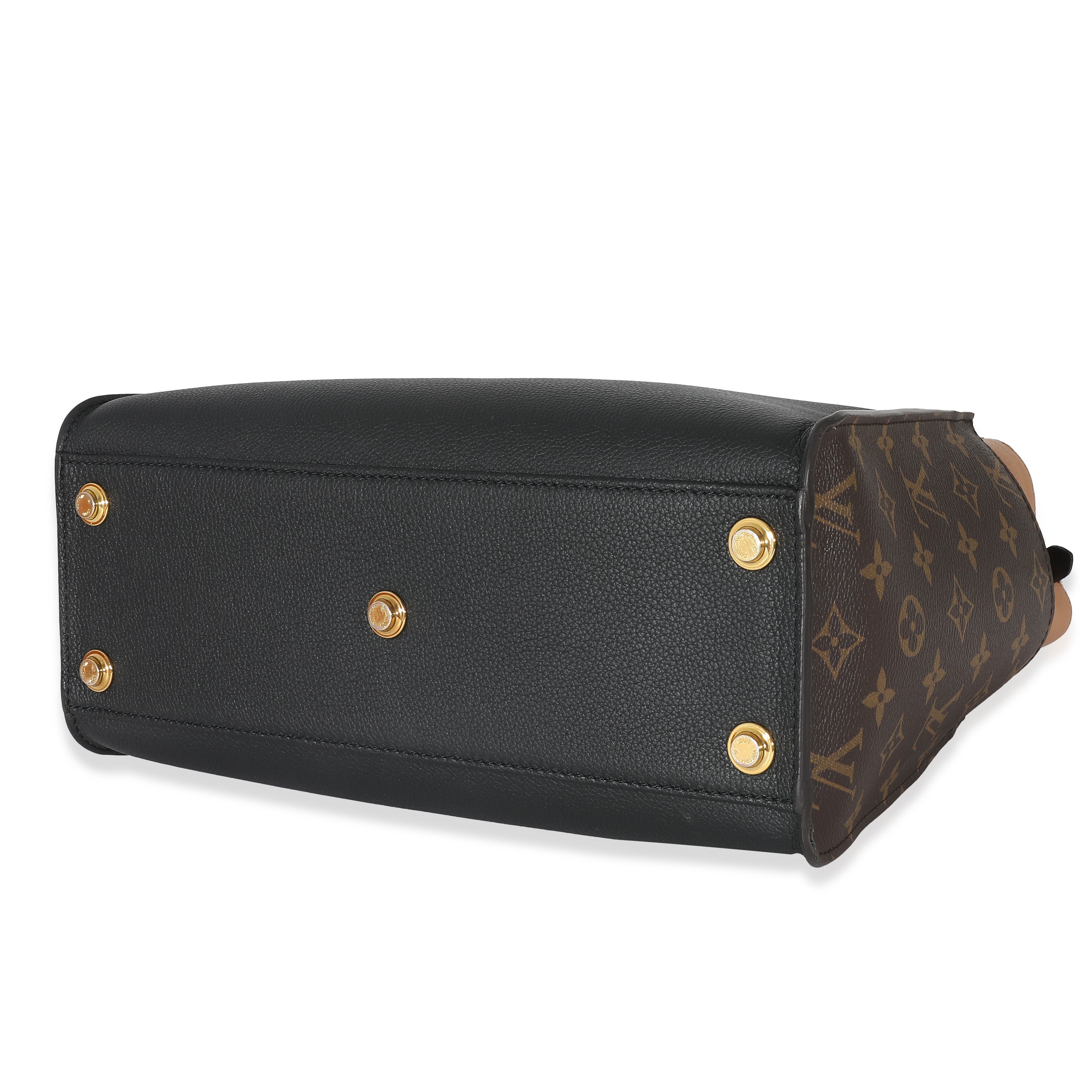 Louis Vuitton Louis Vuitton Black Calfskin Monogram On My Side MM