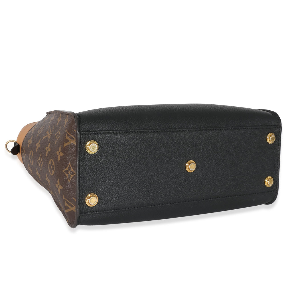 Louis Vuitton Louis Vuitton Black Calfskin Monogram On My Side MM