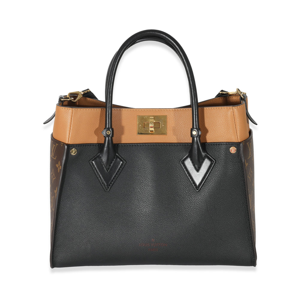 Louis Vuitton Louis Vuitton Black Calfskin Monogram On My Side MM