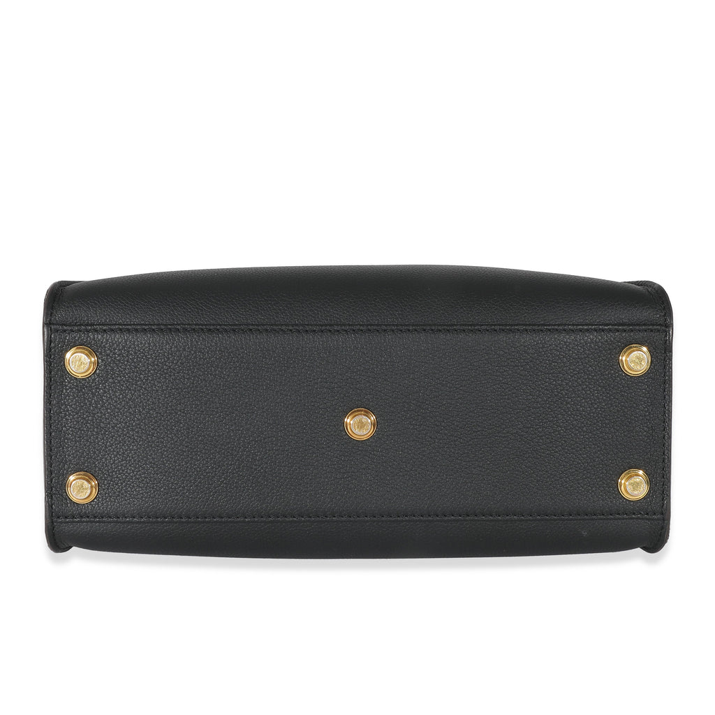Louis Vuitton Louis Vuitton Black Calfskin Monogram On My Side MM