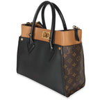 Louis Vuitton Louis Vuitton Black Calfskin Monogram On My Side MM