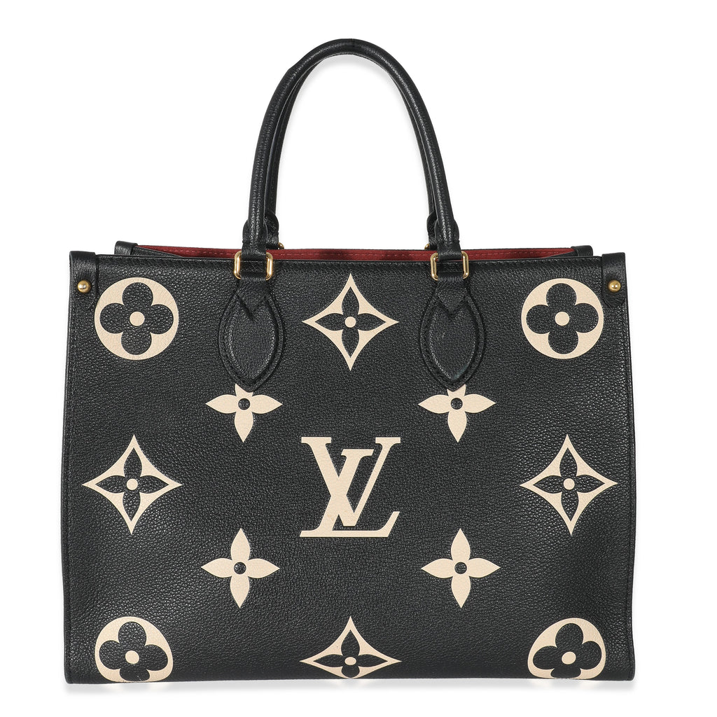 Louis Vuitton Black Beige Monogram Giant Empreinte Onthego MM