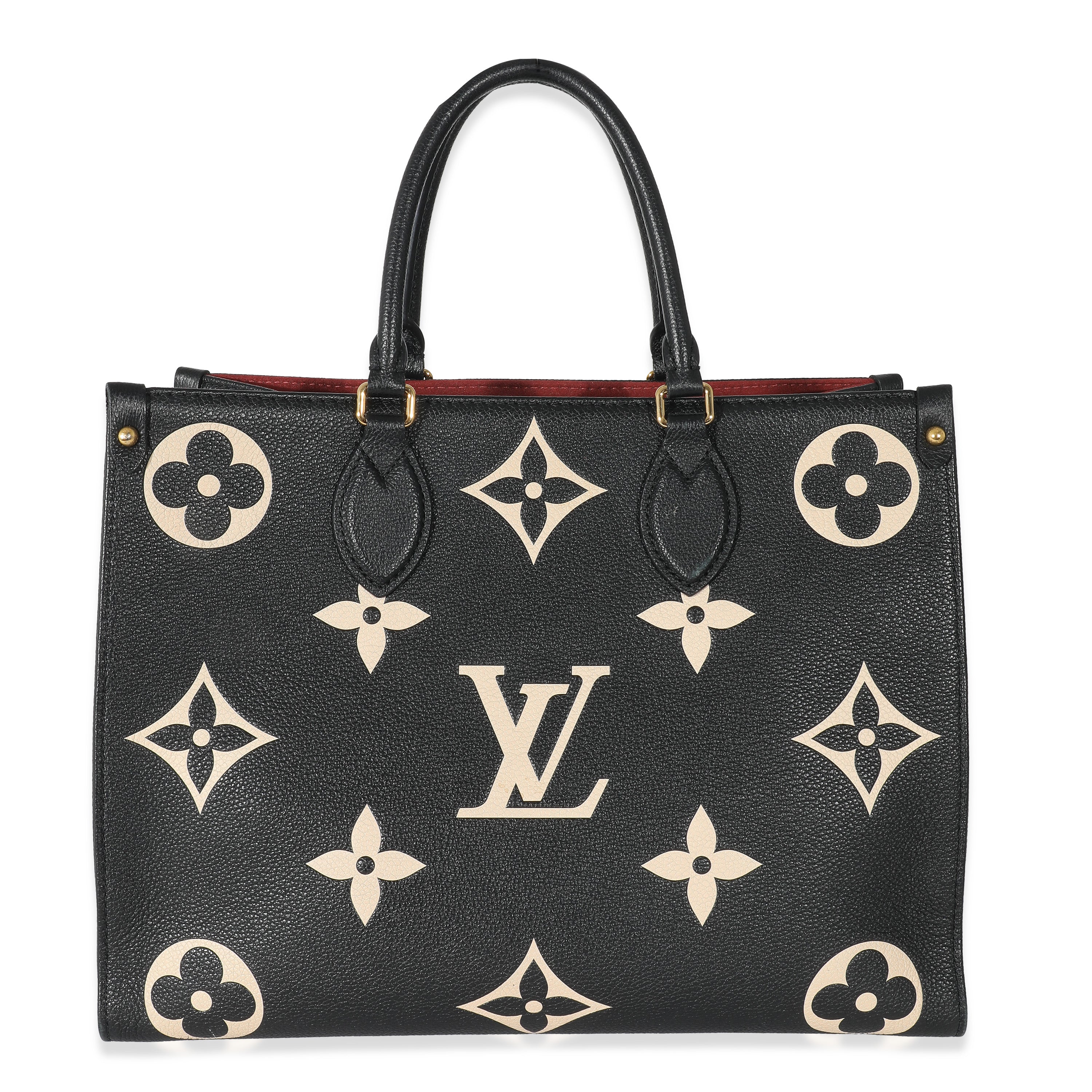 Louis Vuitton Black Beige Monogram Giant Empreinte Onthego MM