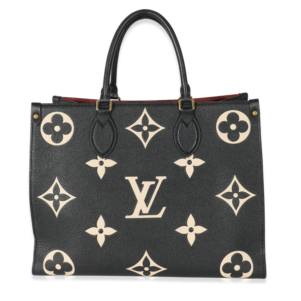 Louis Vuitton Black Beige Monogram Giant Empreinte Onthego MM