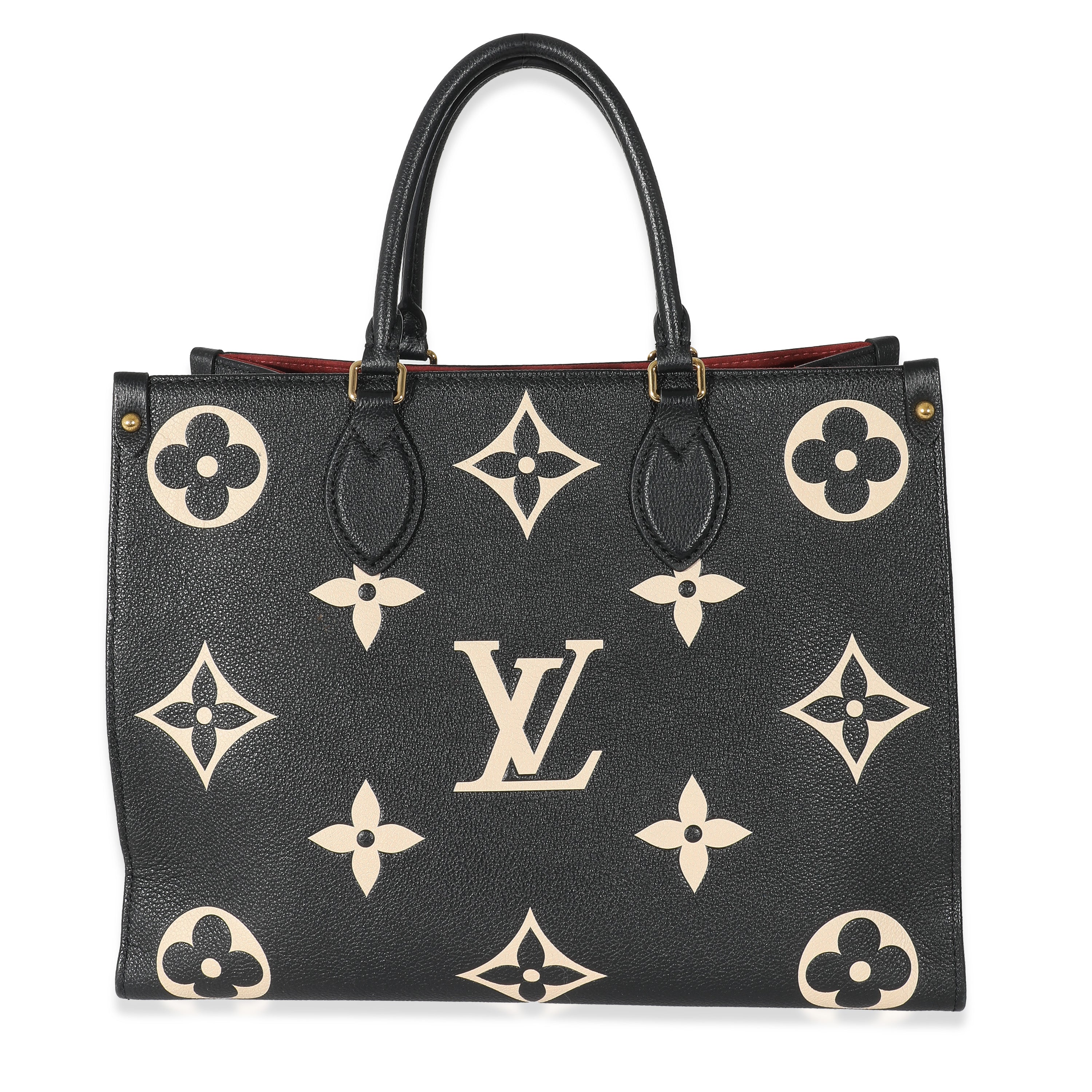 Louis Vuitton Black Beige Monogram Giant Empreinte Onthego MM