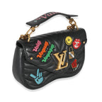 Louis Vuitton Louis Vuitton Black Calfskin Patches New Wave Chain MM