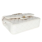 Chanel White Quilted Caviar Small Classic Double Flap Handbag