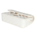 Chanel White Quilted Caviar Small Classic Double Flap Handbag