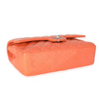 Chanel Orange Quilted Lambskin Medium Classic Double Flap Bag
