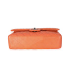 Chanel Orange Quilted Lambskin Medium Classic Double Flap Bag